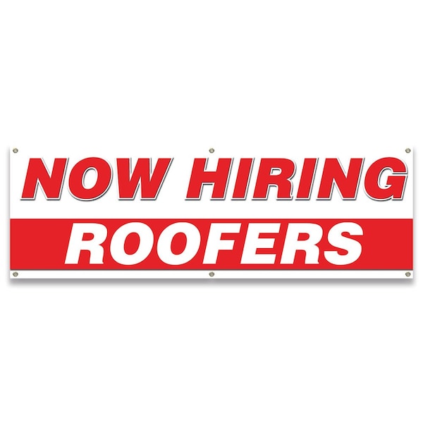 Now Hiring Roofers Banner Apply Inside Accepting Application Single Sided